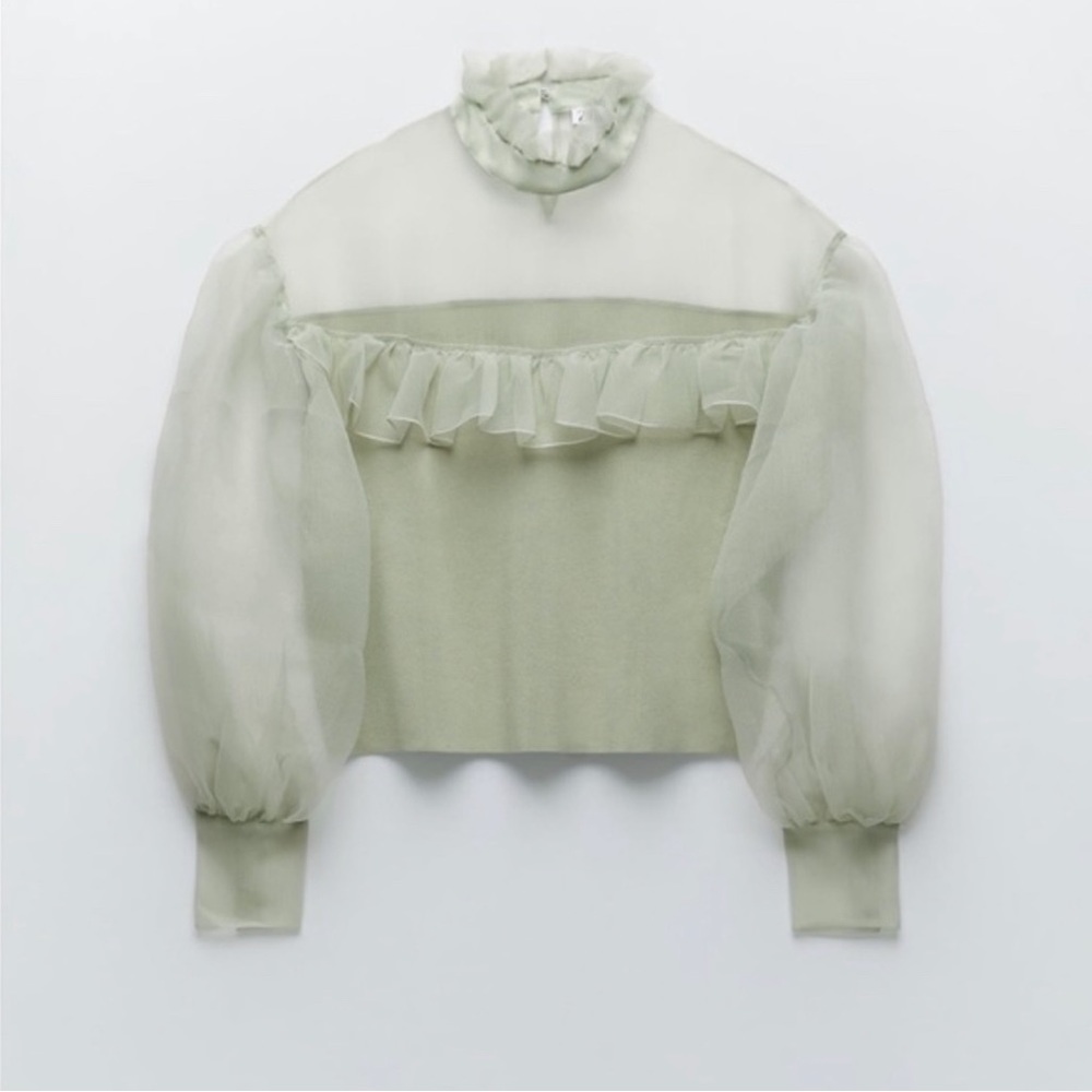 ZARA ORGANZA KNIT TOP NWT